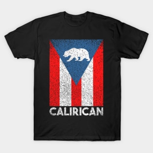 CaliRican Flag Puerto Rican California Puerto Rico Proud T-Shirt